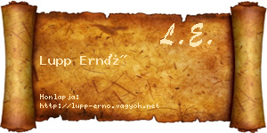 Lupp Ernő névjegykártya